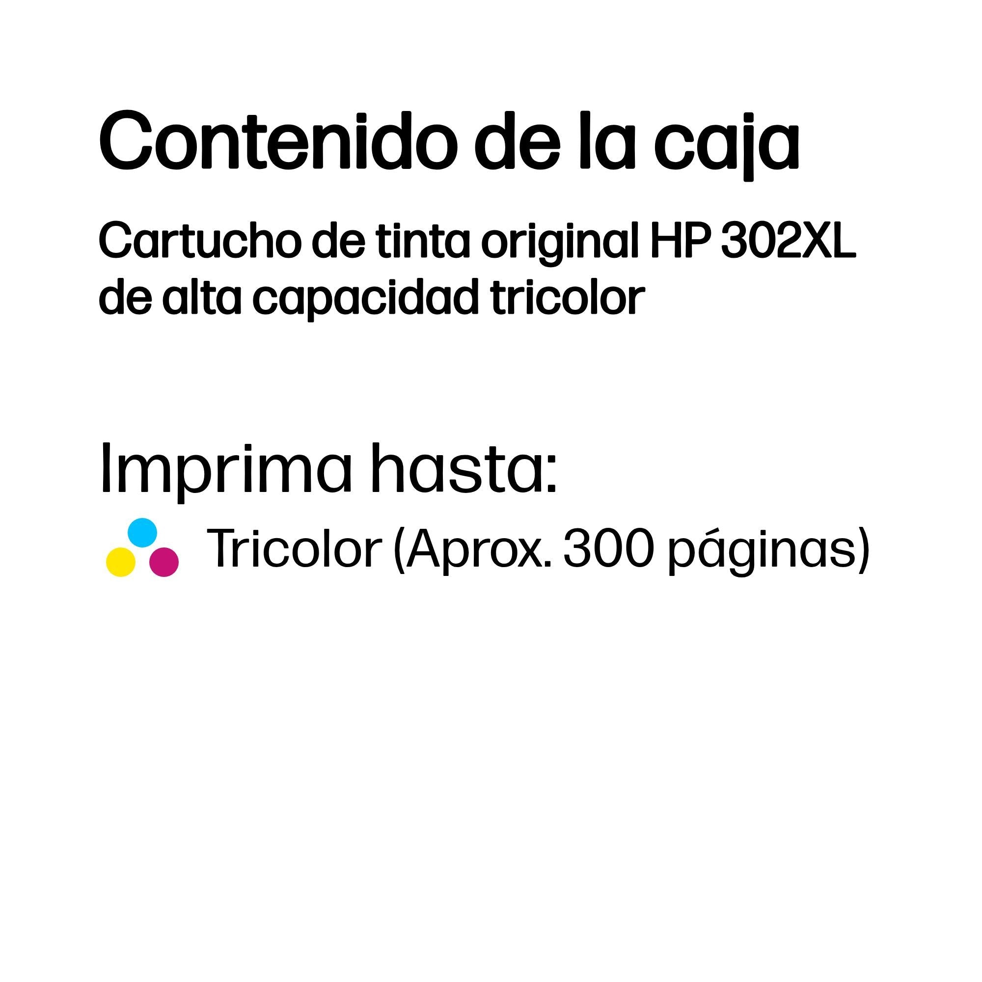 Hp Tinta F6u67ae / 302xl Xl C,M,Y