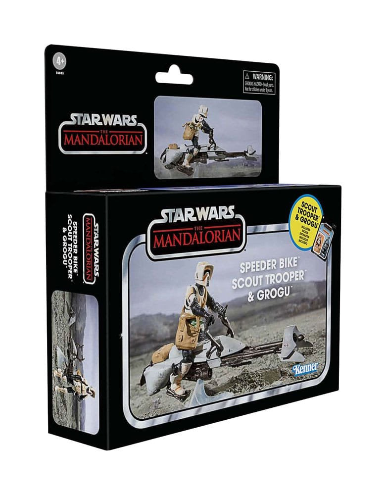 Figura Speeder Bike Scout Trooper & Grogu The Mandalorian Star Wars 9cm