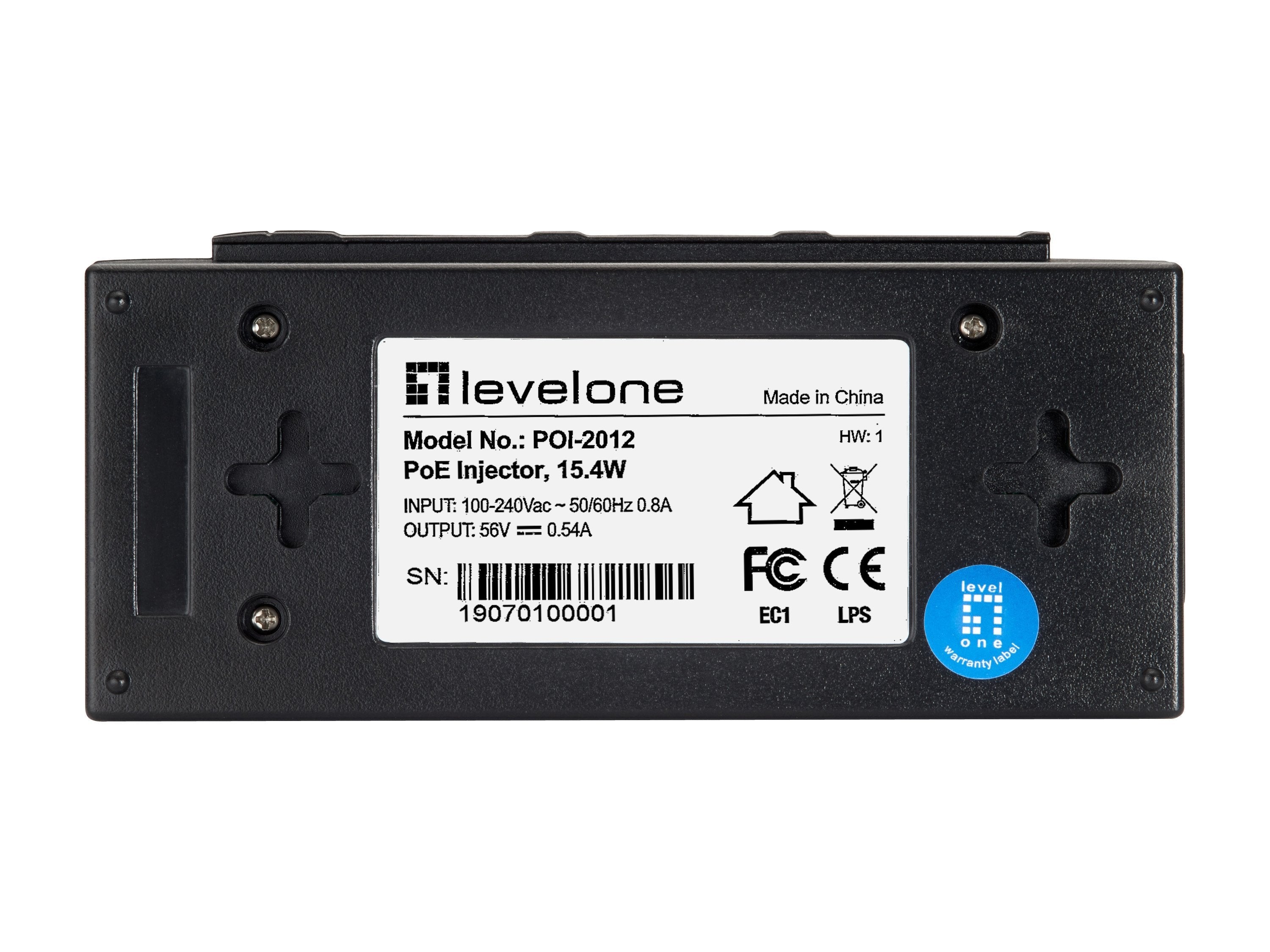 Inyector Levelone Fe Poe Poi-2012 15.4w Poe