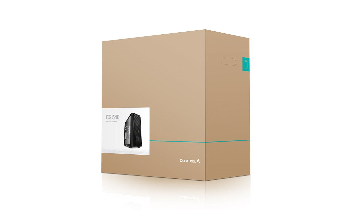 Caja Pc Deepcool E-Atx Cg540 Rgb 4f Black Tempered Glass Bahias 2x3.5, 2x2.5/Audio In/Out/2xusb3.0