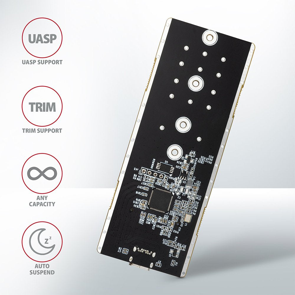 Axagon Gabinete Externo Eem2-Gtr Para Ssd M.2 Usb-C 3.2 Gen 2, Negro