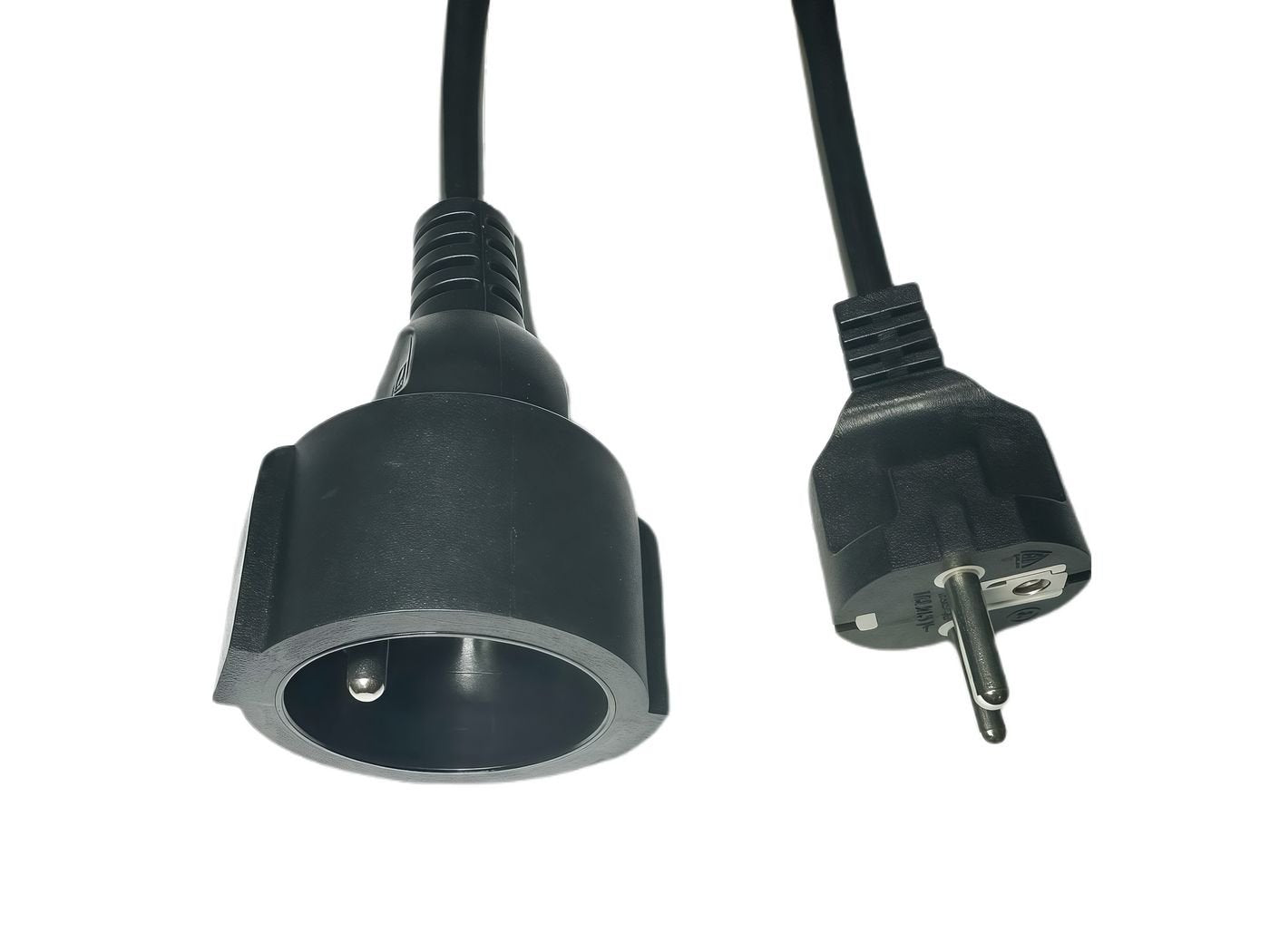 Power Extension Cord Eu To French Type E, 5m Black