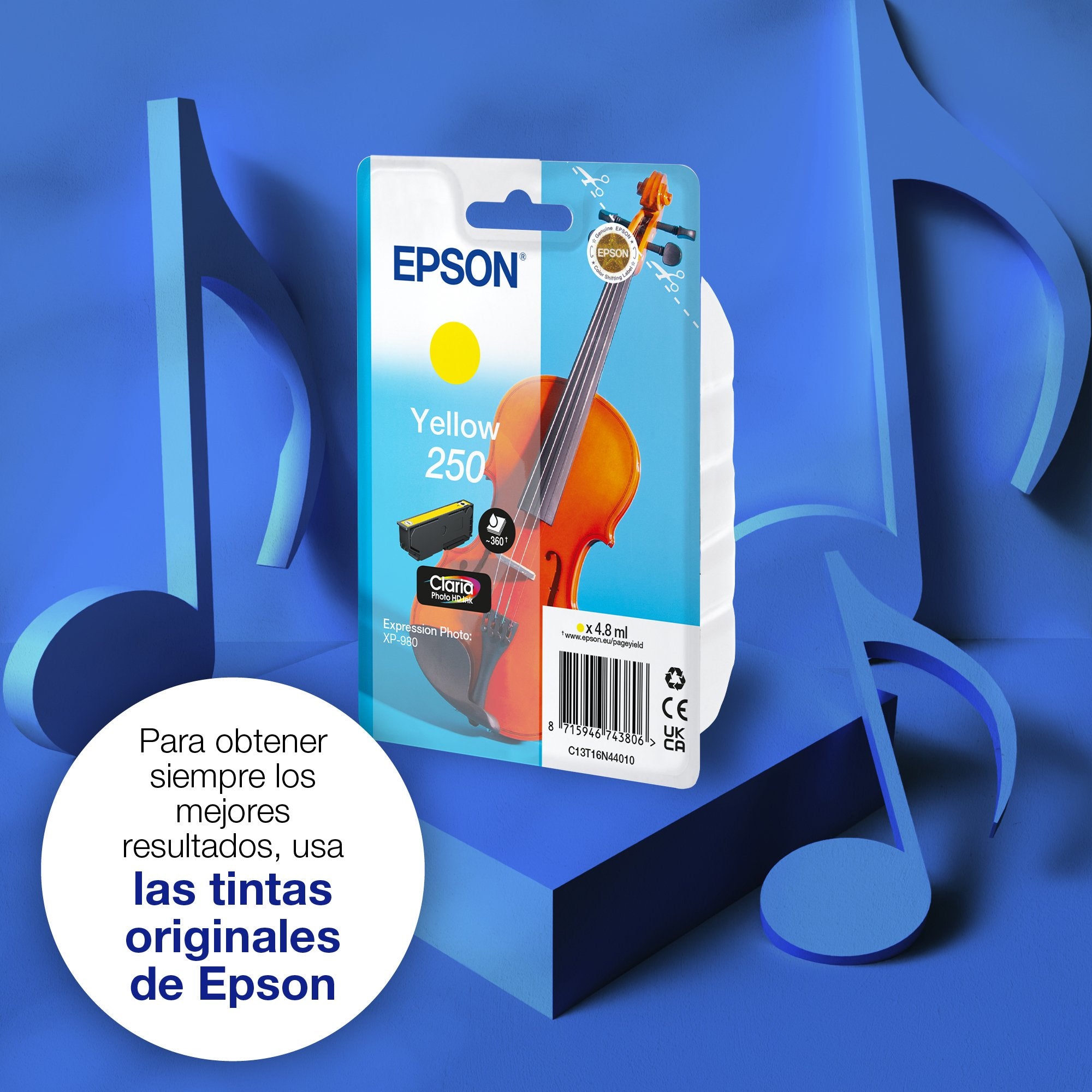 EAN 8715946743806 - Epson 250 Violin Claria Photo HD cartucho de tinta 1 pieza(s) Original Rendimiento estándar imagen 4