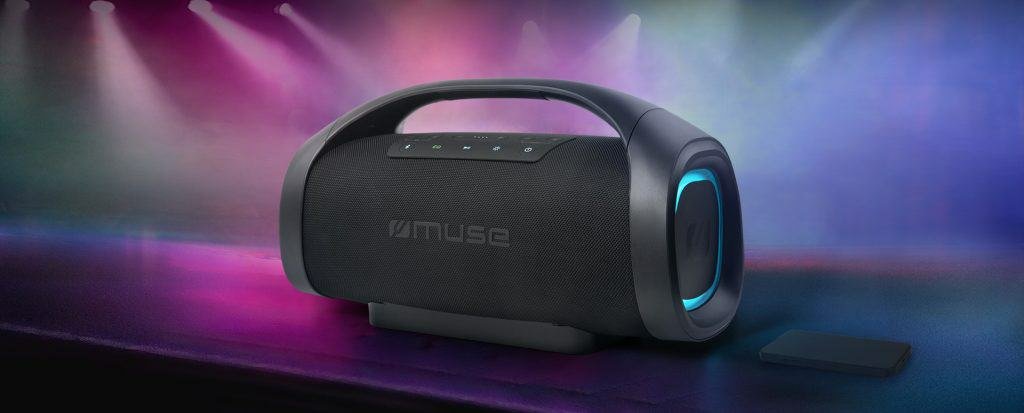 Altavoz Muse Portátil Bluetooth A Prueba De Salpicaduras, Negro