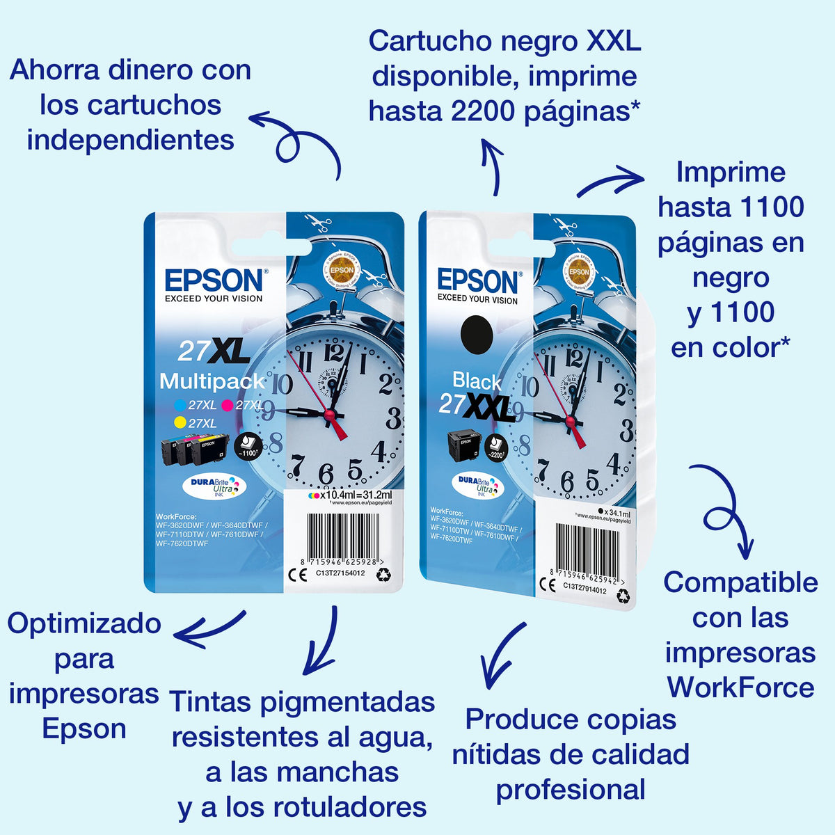 EAN 8715946625898 - Epson Alarm clock C13T27134022 cartucho de tinta 1 pieza(s) Original High (L) Yield imagen 1