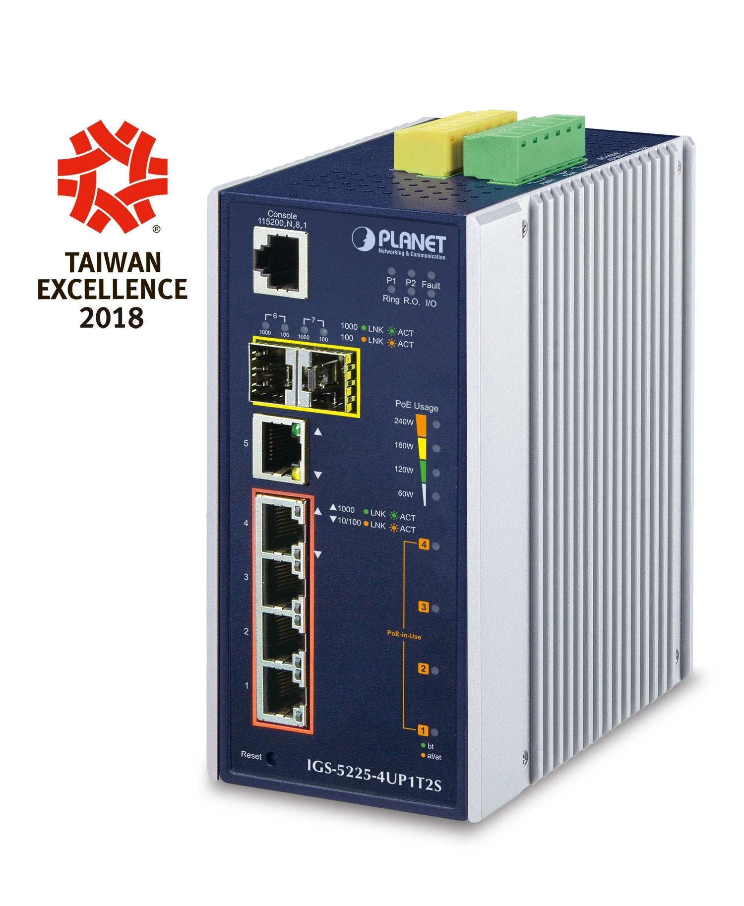 Planet Industrial L2+ 4-Port 10/100/1000t Ultra Poe +