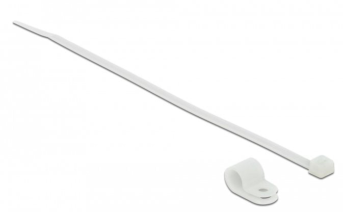 Delock Befestigungsschelle 9,5 Mm Mit Cablebinder L 200 X B 4,8 Mm Weiss