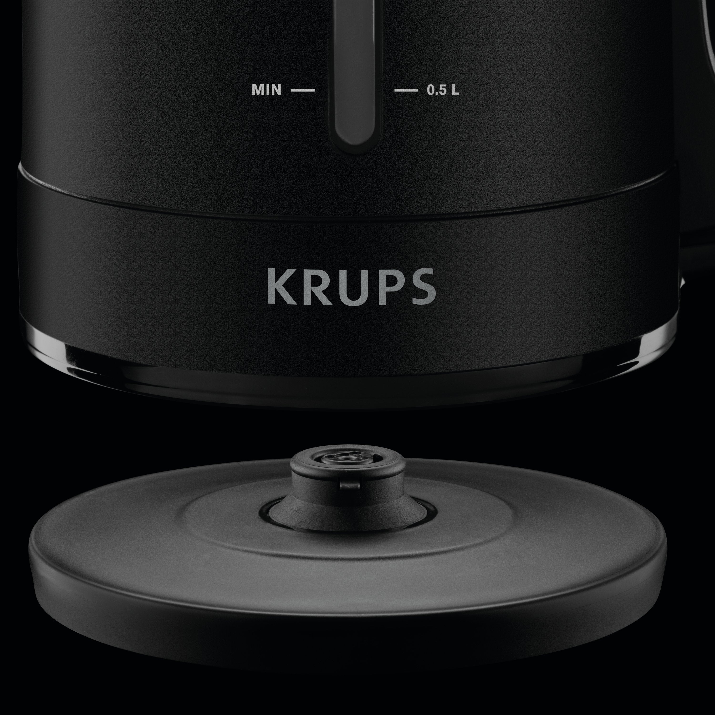 Tetera Krups Bw2448 Eléctrica 1,6 L Negro, Hervidor De Agua Negro, 1,6 L, Negro, Plástico, Indicador De Nivel De Agua, Filtrado