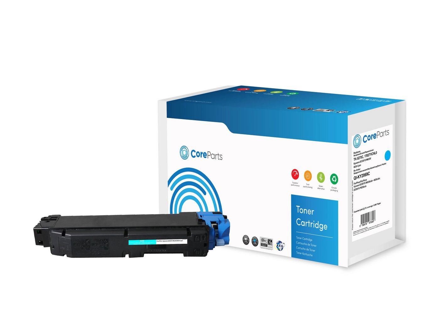 EAN 5704174073307 - CoreParts QI-KY2069C cartucho de tóner 1 pieza(s) Compatible Cian imagen 1