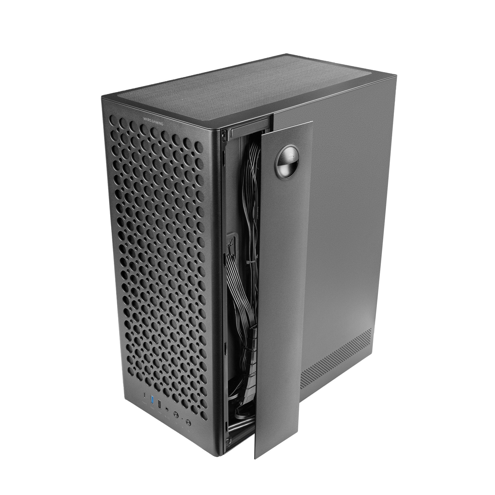Caja Pc Atx Mars Gaming Mc-T800 Frontal Airdot Mesh 4x Ventiladores Fdb Cablehatch Usb-C Negro