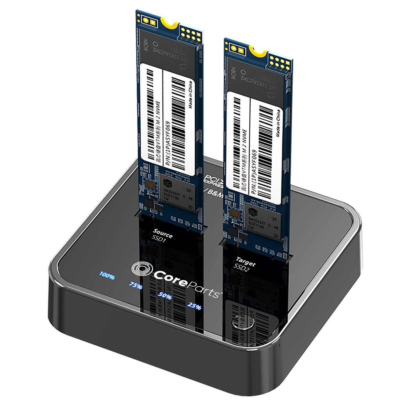 EAN 5704174818595 - CoreParts MS-CLONER-NVME base de conexión para disco duro USB 3.2 Gen 2 (3.1 Gen 2) Type-C Negro imagen 1