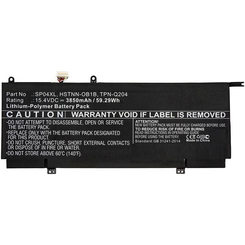 Laptop Battery For Hp - 59.29wh Li-Pol 15.4v 3850mah - Black For Hp Notebook, Laptop Pectre X360 13-Ap0044tu, Spectre X360 - Warranty: 12m