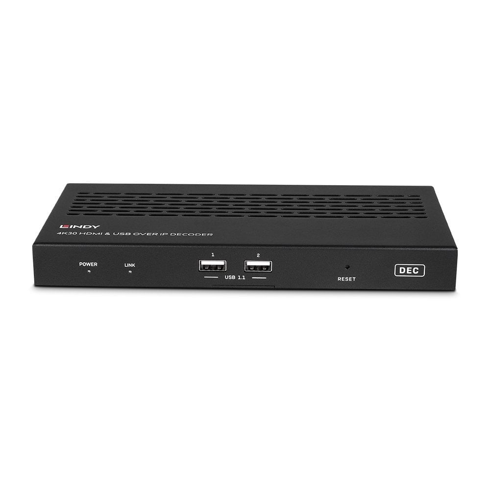 Lindy 4k30 Hdmi Y Usb Sobre Ip Decodificador Multidifusión Y Video Wall