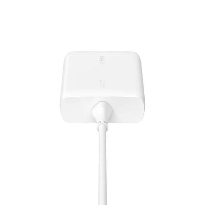 Cargador De Pared Belkin 4 Puertos Usb-C Gan 200w, Blanco