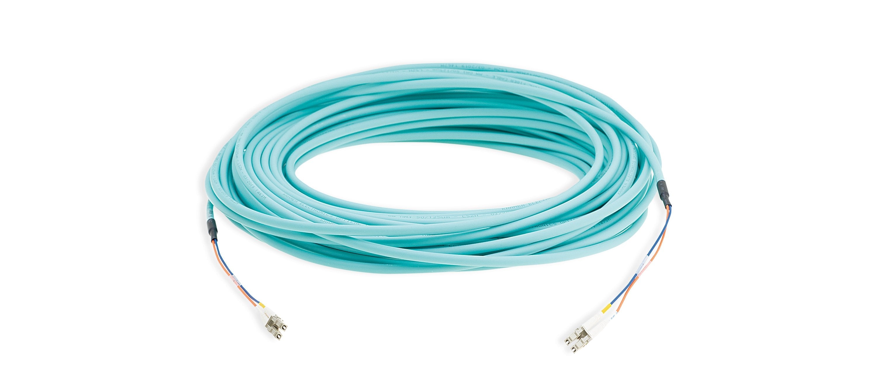 Cable Kramer Electronics Cls-2lc/Om3-328 De Fibra Óptica E Infiniband 100 M 2x Lc Color Aguamarina