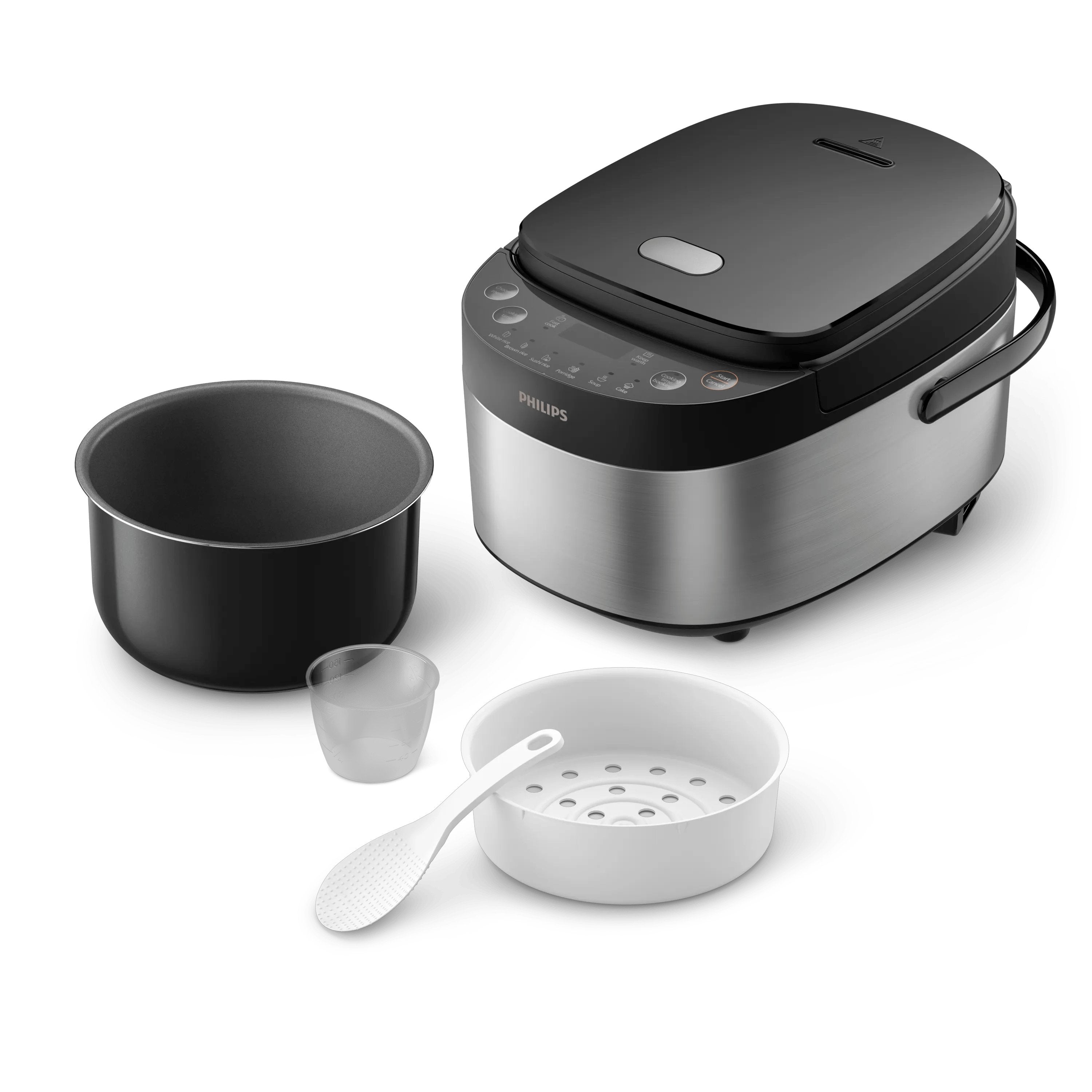 EAN 8720389055300 - Philips HD3093/80 arrocera 0,85 L 653 W Negro, Plata imagen 7