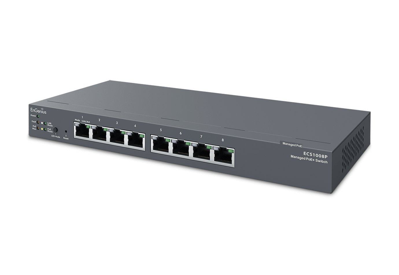Engenius Ecs1008p Gestionado L2 Gigabit Ethernet (10/100/1000) Negro Energía Sobre Ethernet (Poe)