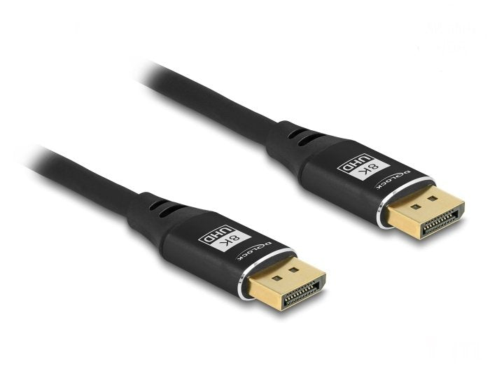 Delock 80620 Cable Displayport 8k 60 Hz 1 M Negro Metal