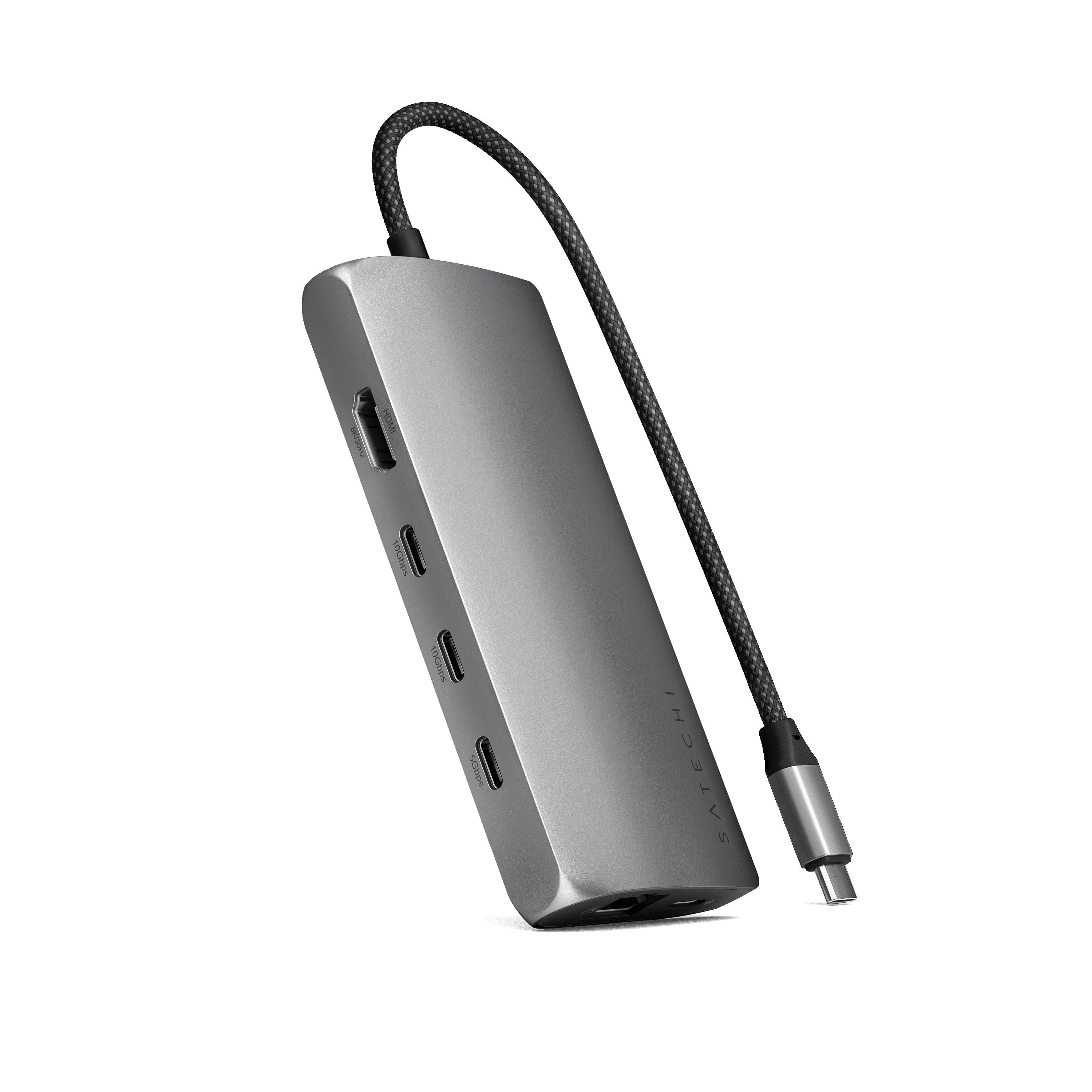 Satechi Usb-C Multiport Adapter 8k With Ethernet V3 Space Gris