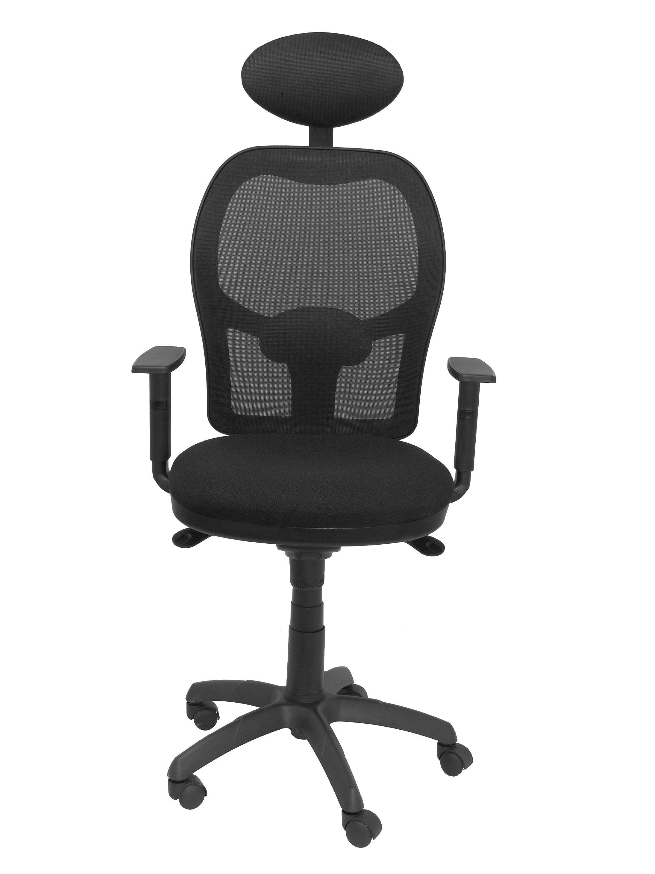 Silla Jorquera Malla Negra Asiento Bali Negro Con
