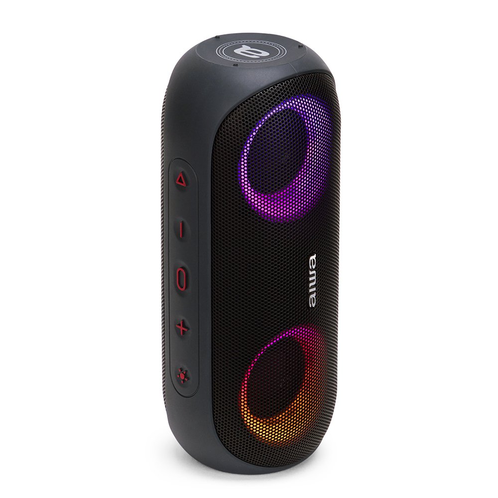 Altavoz Bluetooth Aiwa Bst-650 Black Bt 5.0 Tws Micro Integrado 2x10w Rms Hyperbass Ipx6 Iluminacion Rgb Bateria 2000mah
