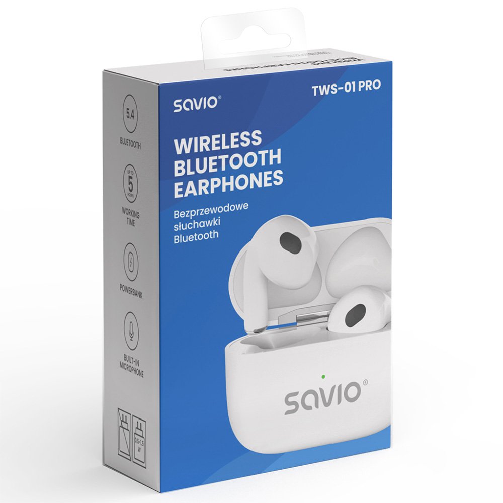 EAN 5901986049494 - Savio TWS-01 PRO auricular y casco Auriculares Inalámbrico Dentro de oído Música/uso diario Bluetooth Bla imagen 8