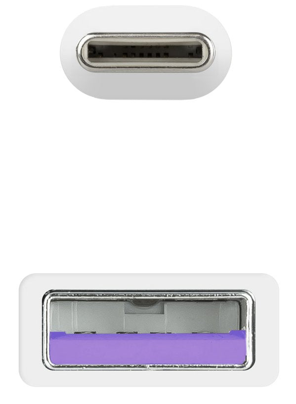 Cable Usb 2.0 3a, Tipo Usb-C/M-A/M, Blanco, 1.5 M