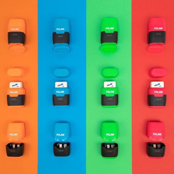EAN 8411574040064 - Milan 4706116 sacapuntas Sacapuntas manual Azul, Verde, Naranja, Rosa imagen 3