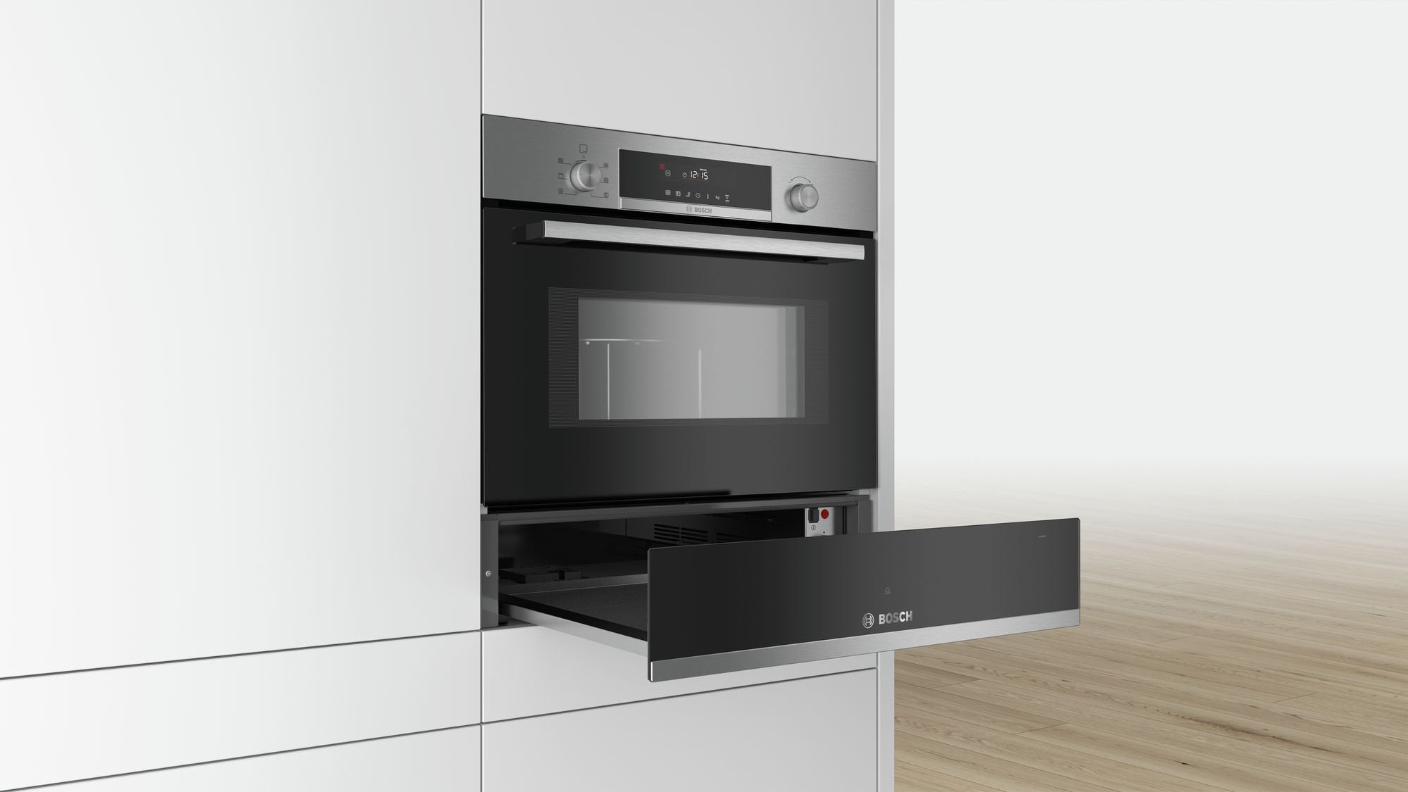 EAN 4242005035373 - Bosch BIC510NS0 cabinete de calefacción 23 L 400 W Negro, Acero inoxidable imagen 3