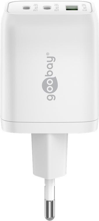Goobay 64754, Cargador 1x Usb-A + 2x Usb-C 65 W Blanco