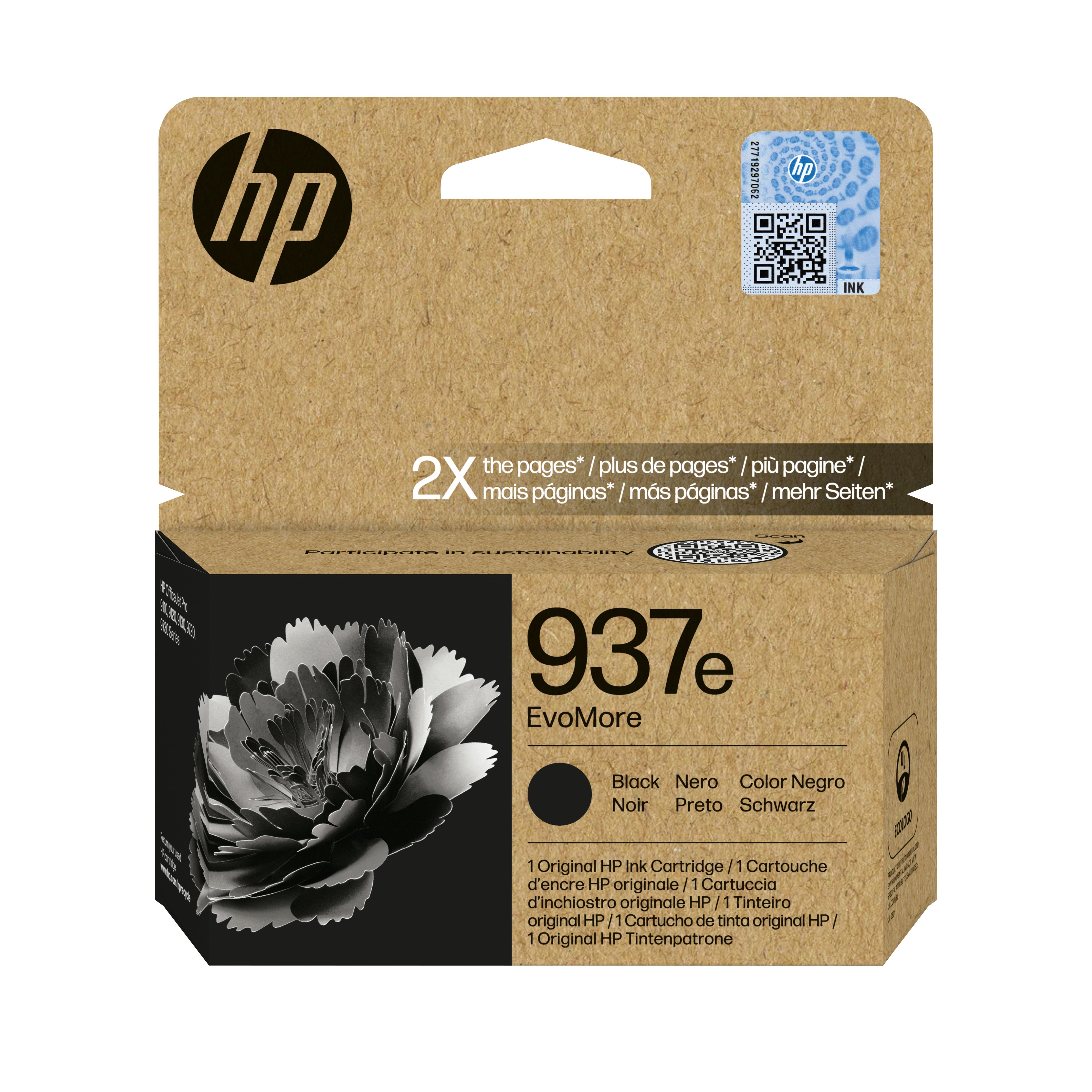 EAN 0196786147715 - HP 937e EvoMore Black Original Ink Cartridge cartucho de tinta 1 pieza(s) Alto rendimiento (XL) Negro imagen 1
