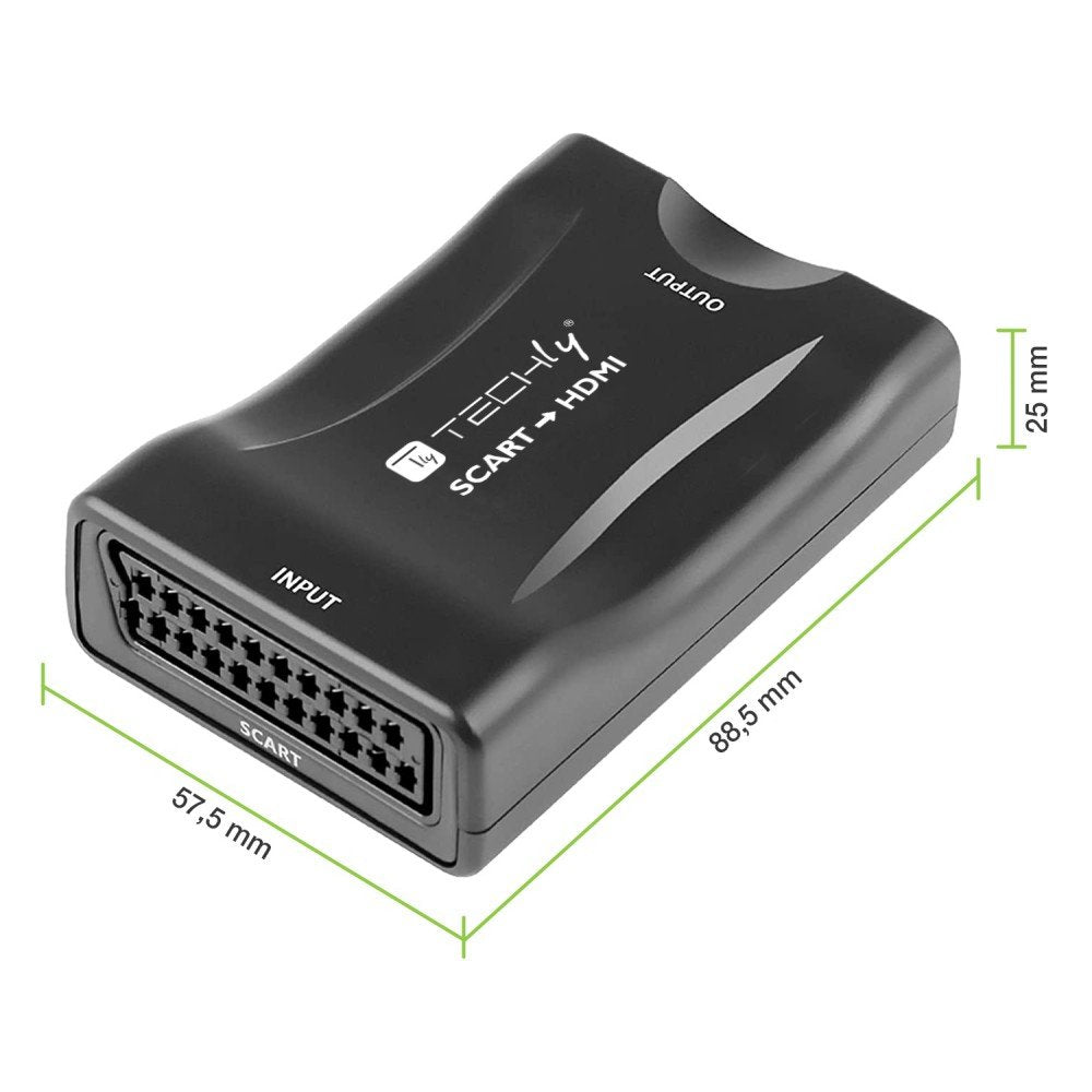 Techly Compact Converter Scart To Hdmi Scaler 720p 1080p