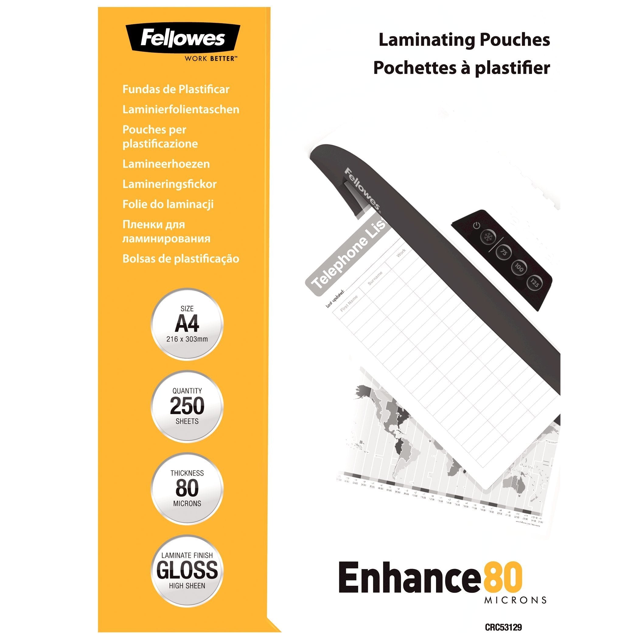 EAN 0043859521838 - Fellowes 5312903 plastificador 250 pieza(s) imagen 1