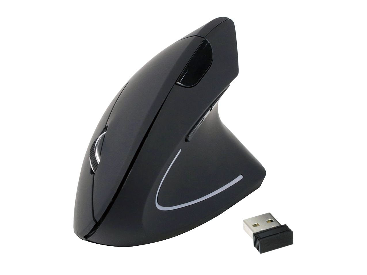 Raton Wireless Ergonomico 2 Botones 1600dpi Equip Life Color Negro