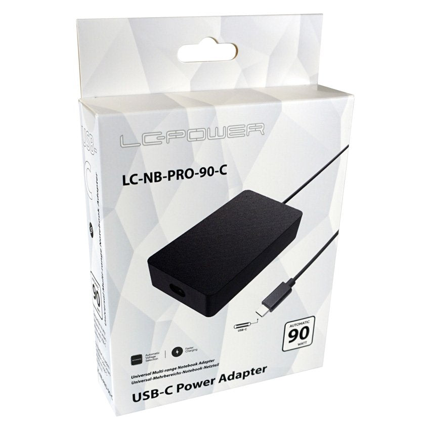 Lc-Power Lc-Nb-Pro-90-C, Fuente De Alimentación Usb-C Para Portátiles, 90w