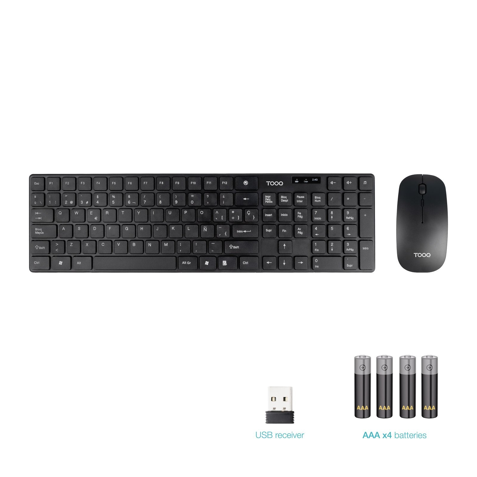 Teclado Y Ratón Inalámbricos Tooq Tqkmw-3102-B