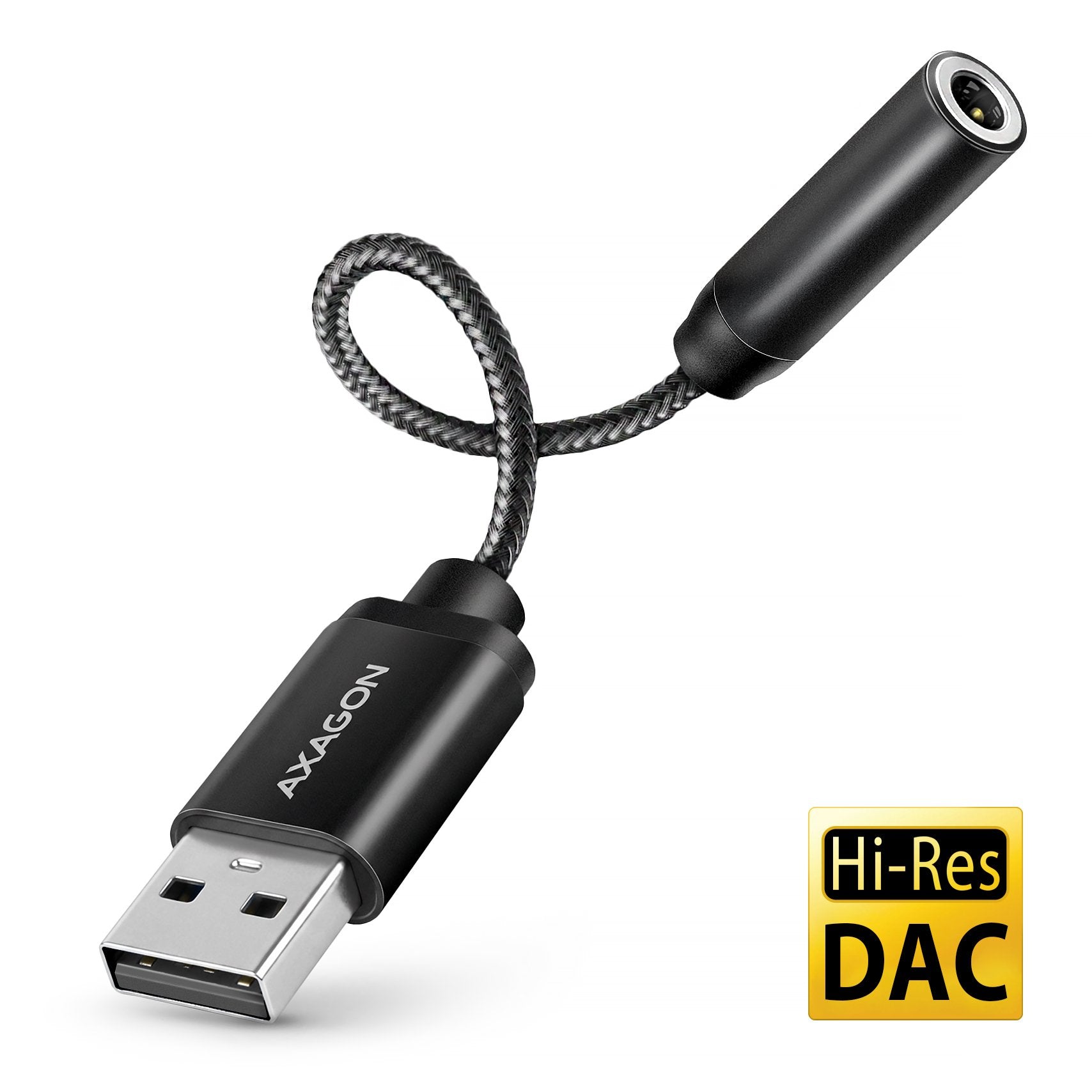 Axagon Ada-Ha Usb-A To 3.5mm Jack Hi-Res Dac Audio Adapter, 384khz 32bit, Stereo