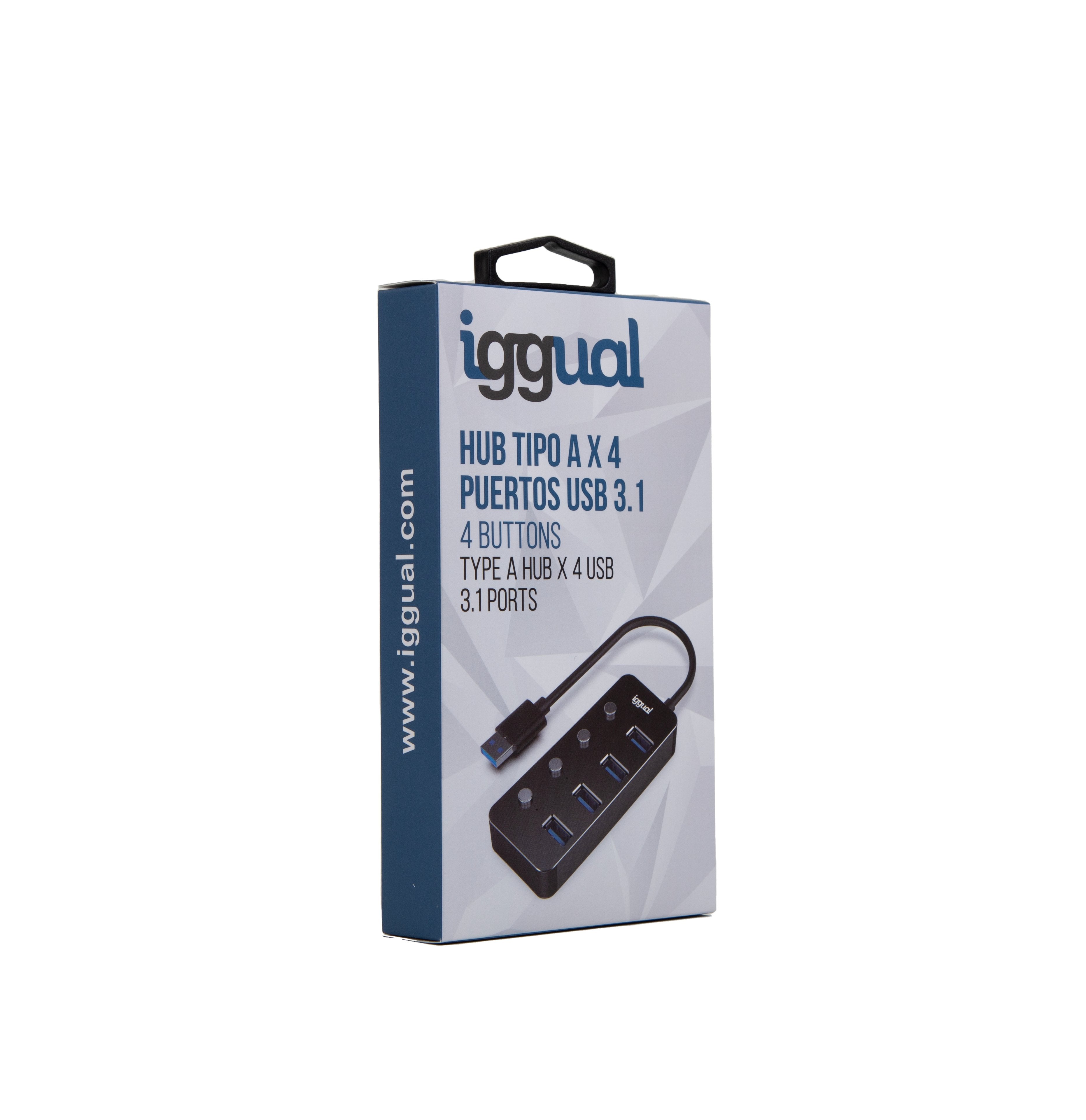 Iggual Hub Tipo A X 4 Puertos Usb 3.1 4buttons