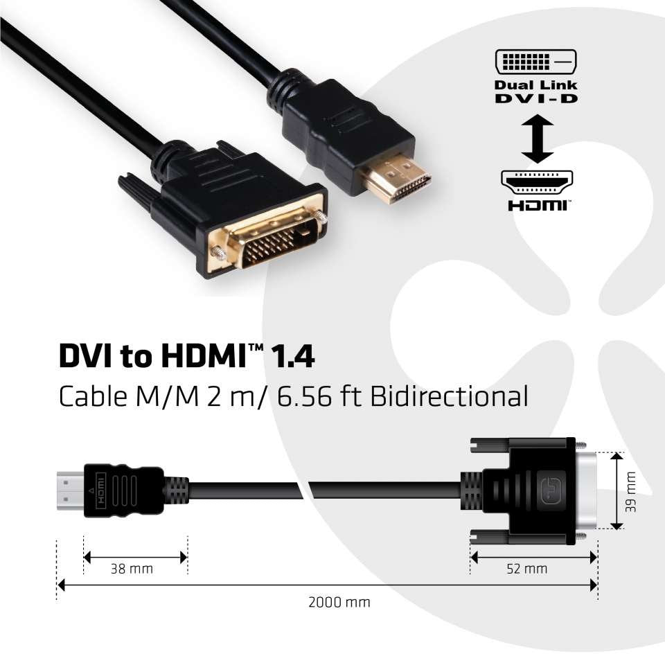 EAN 8719214471033 - CLUB3D CAC-1210 adaptador de cable de vídeo DVI Dual Link HDMI tipo A (Estándar) Negro imagen 3