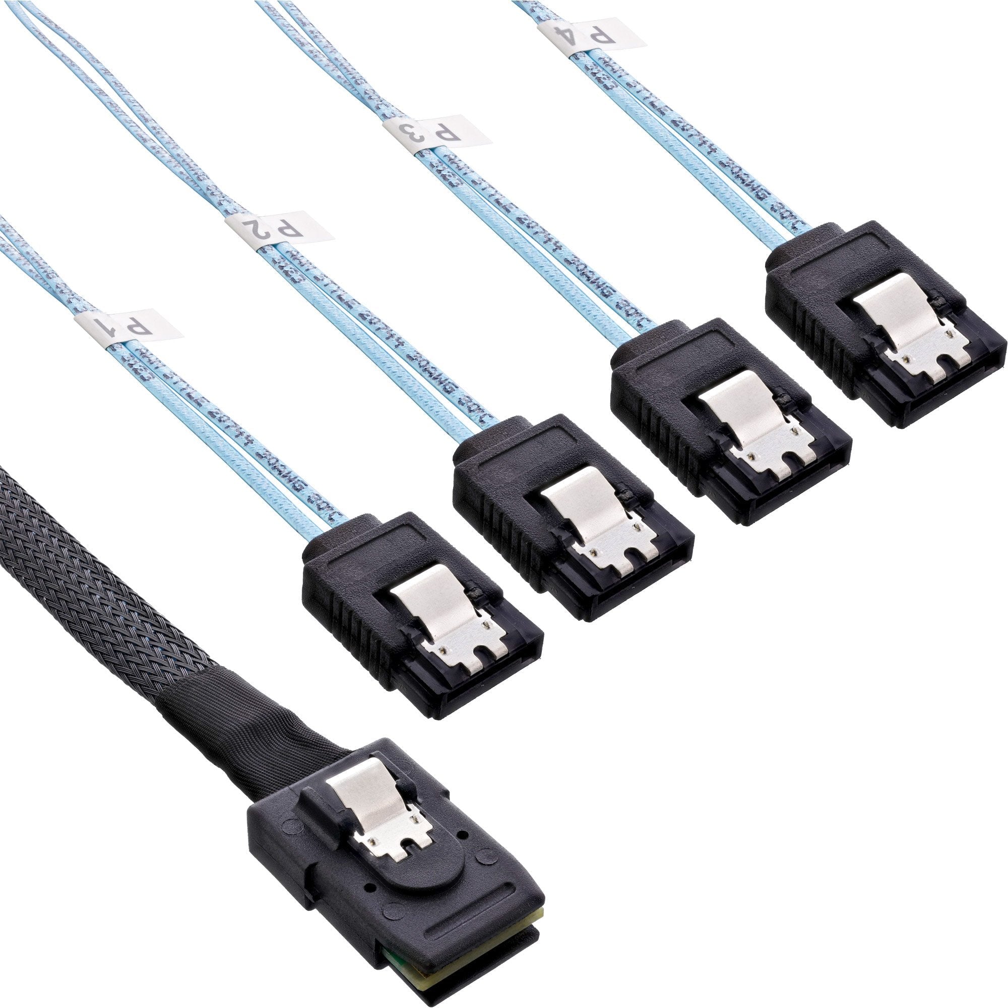 Cable Conector Inline Sas Mini Sas Sff8087 A 4x Sata Crossover Ocf 75cm