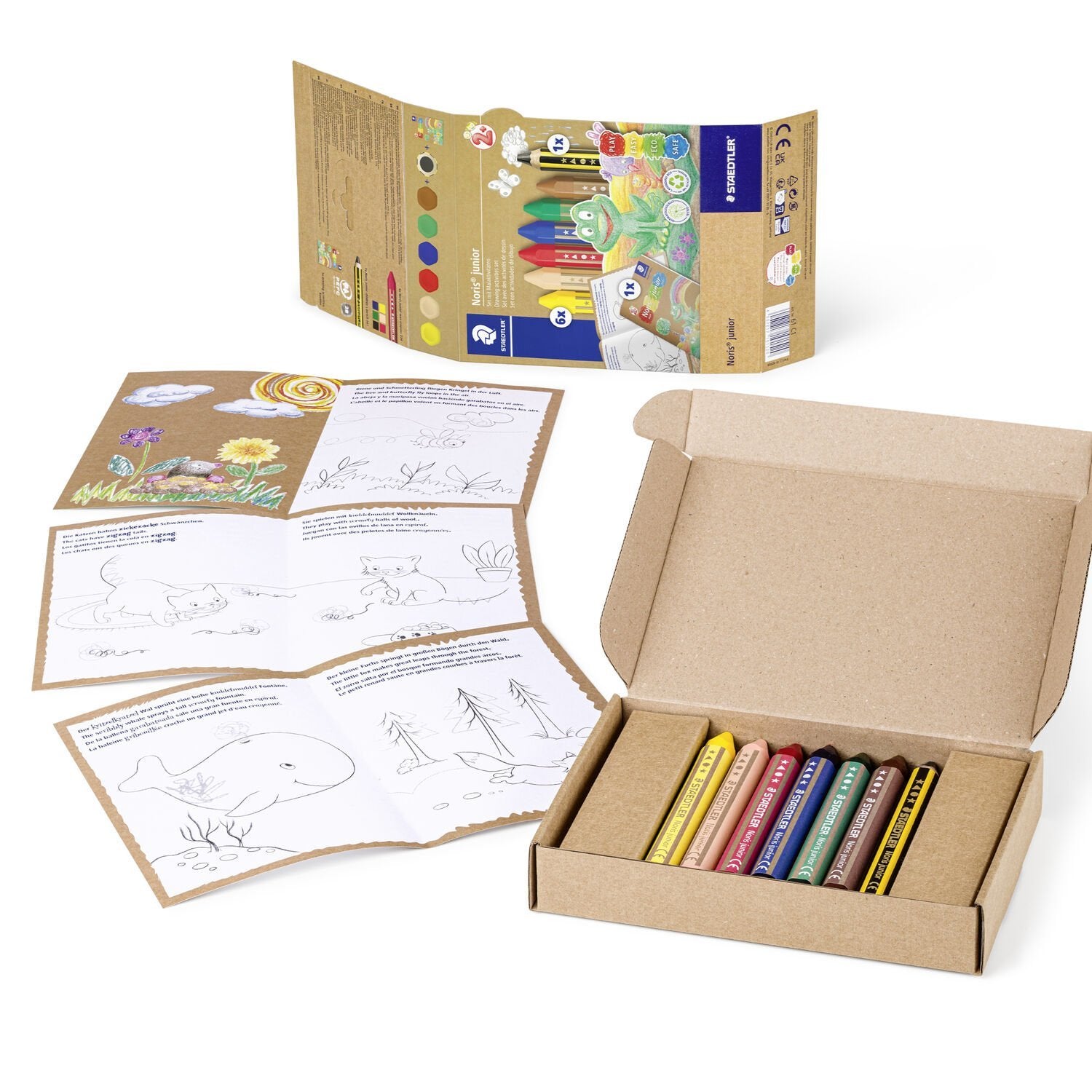 Set De Dibujo Noris Junior 6 Ceras De Colores, Lápiz Y Librito De Actividades