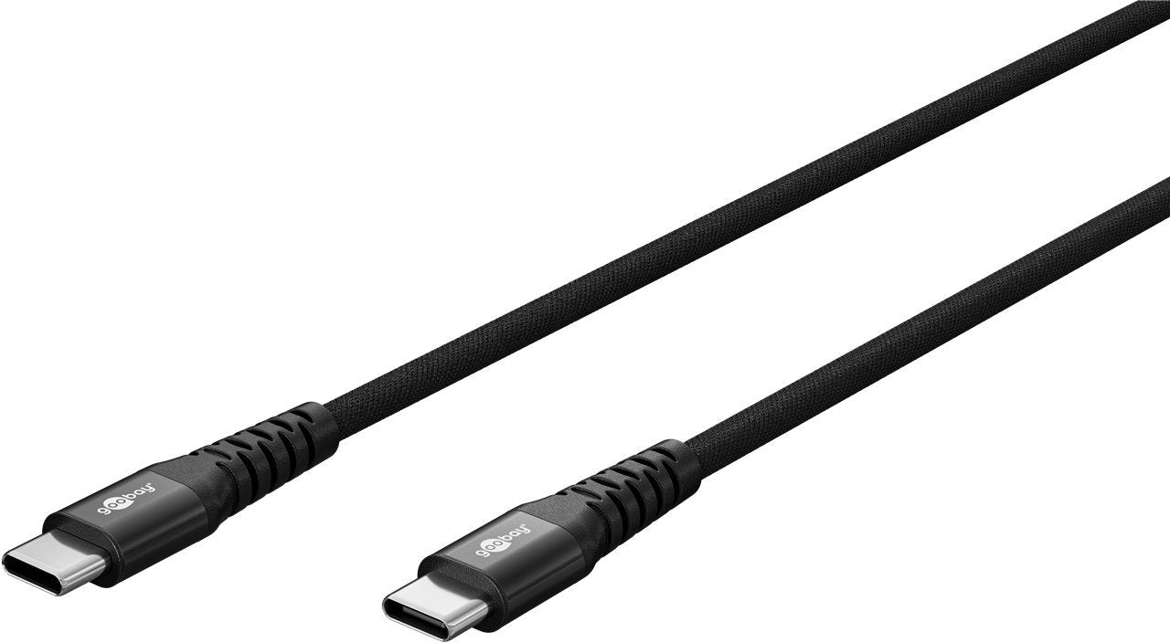 Goobay Usb-C Supersoft Textile Cable With Metal Plugs, 2 M, Black