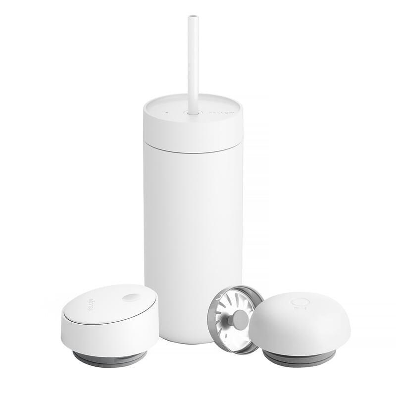 Fellow Carter Zes Taza+3 Tapas Blanco Mate 473 Ml