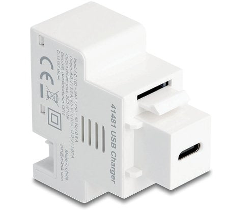 Keystone Modul Mit Usb Type-C Ladebuchse Pd 20 W Weiss