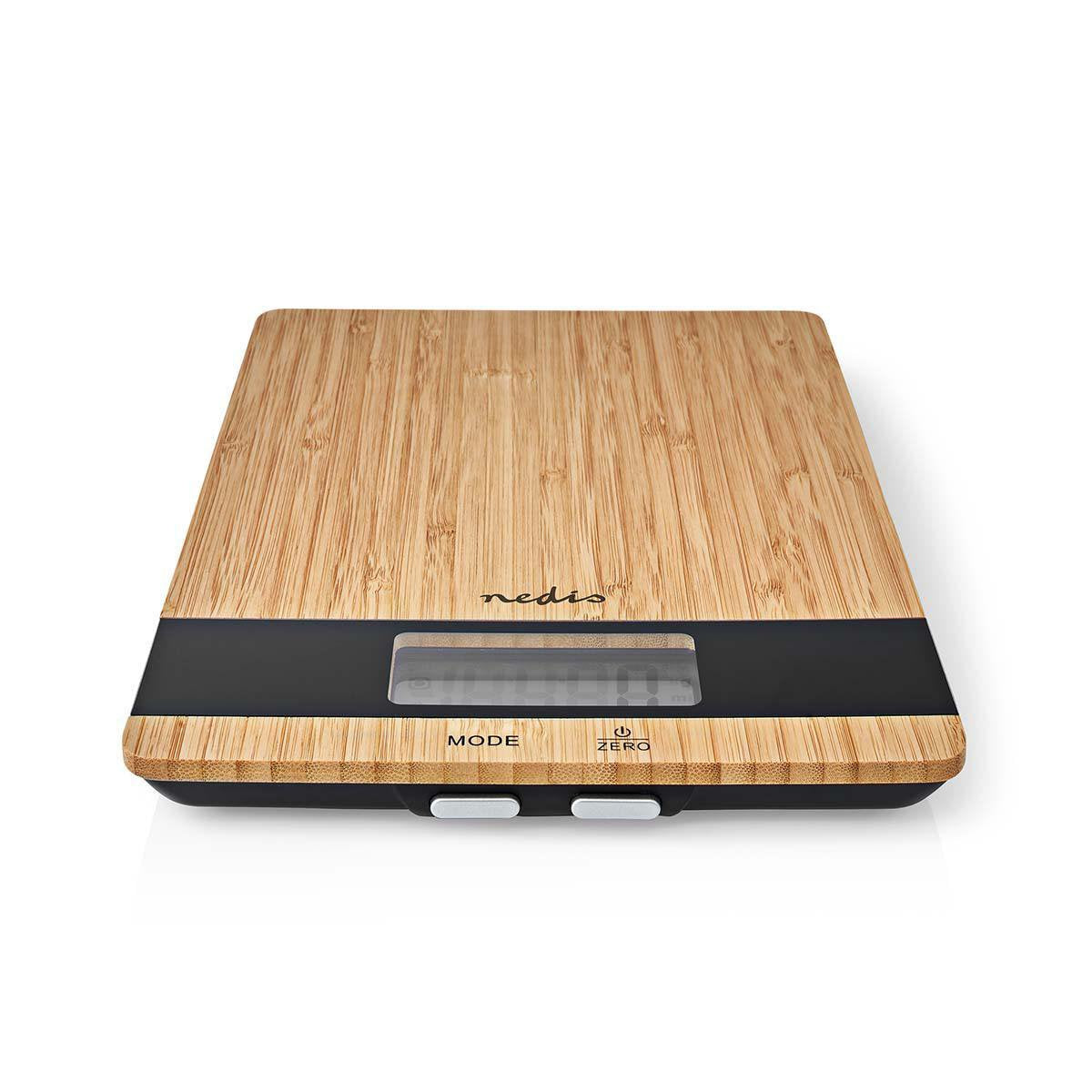 Nedis Bascula De Cocina Digital Madera / Plastico Marron