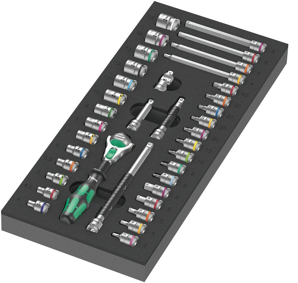 EAN 4013288225139 - Wera 05150110001 llave de carraca 37 pieza(s) Negro, Verde imagen 1