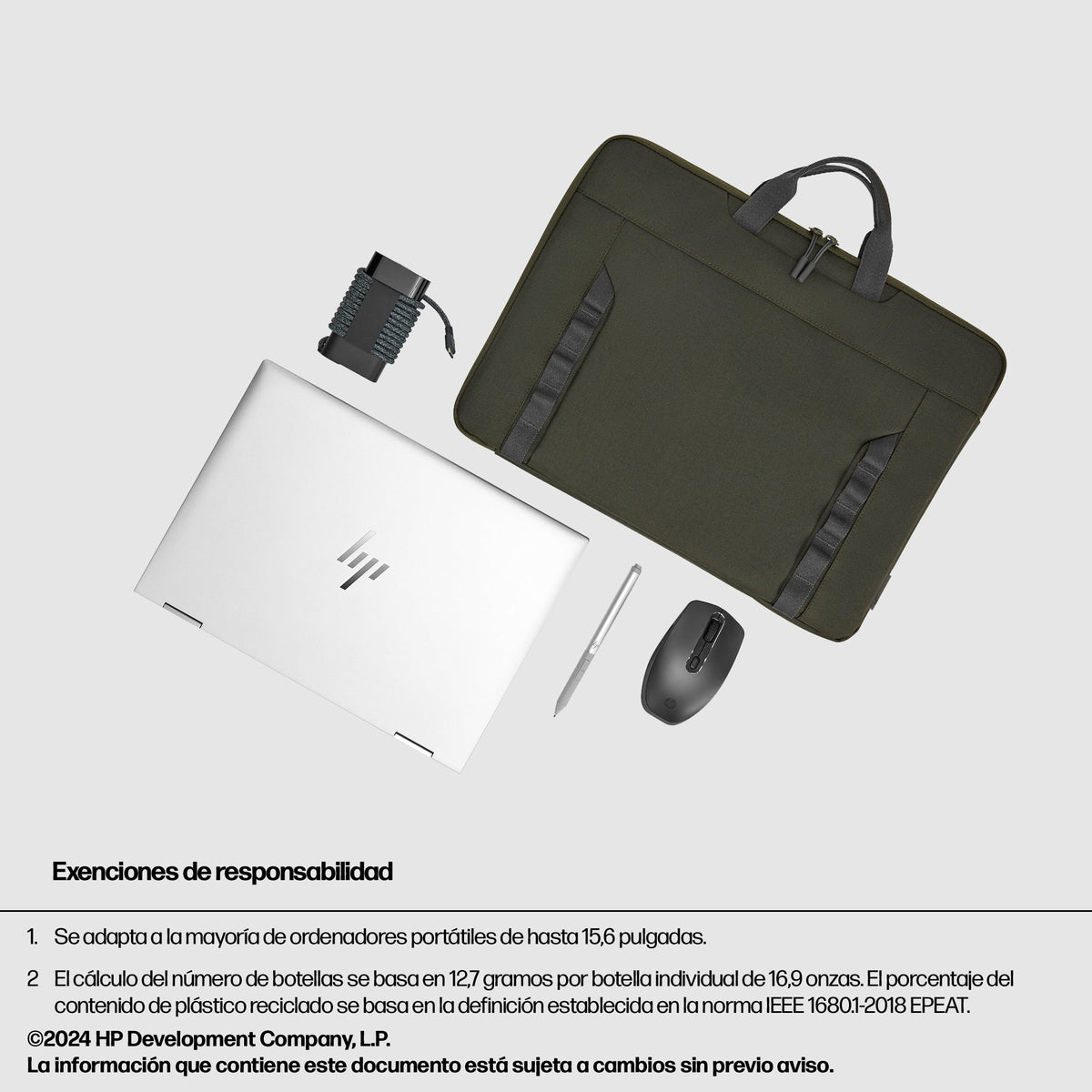 EAN 0197961660302 - HP 15.6 Modular Laptop Sleeve 39,6 cm (15.6") Verde, Gris imagen 4