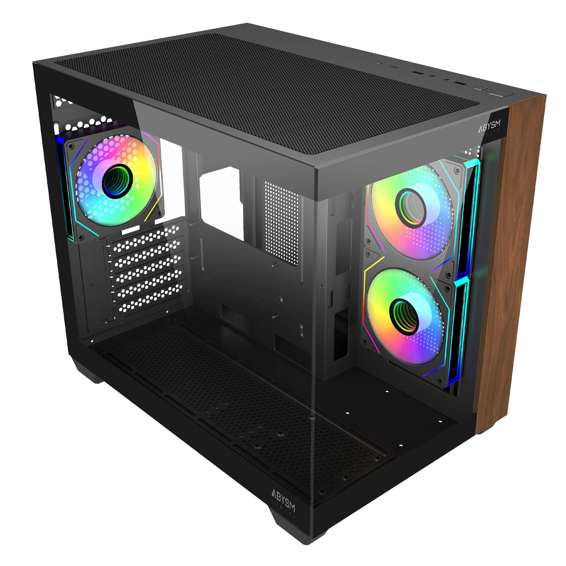 Caja Pc Abysm Danube Sava Nature 285c Black Argb Micro Atx, Itx - Lateral Y Frontal Cristal Templado - 3.5" Y 2.5" -