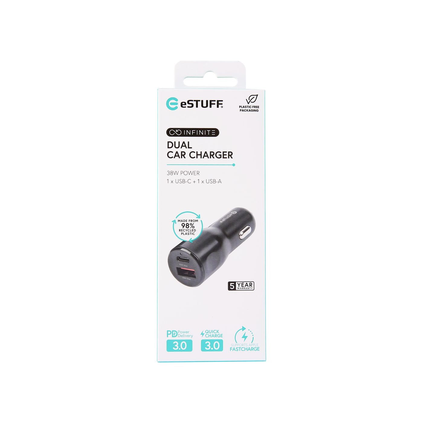 EAN 5715063167359 - eSTUFF ES631031 cargador de dispositivo móvil Teléfono móvil Negro Encendedor de cigarrillos Carga rápida imagen 4