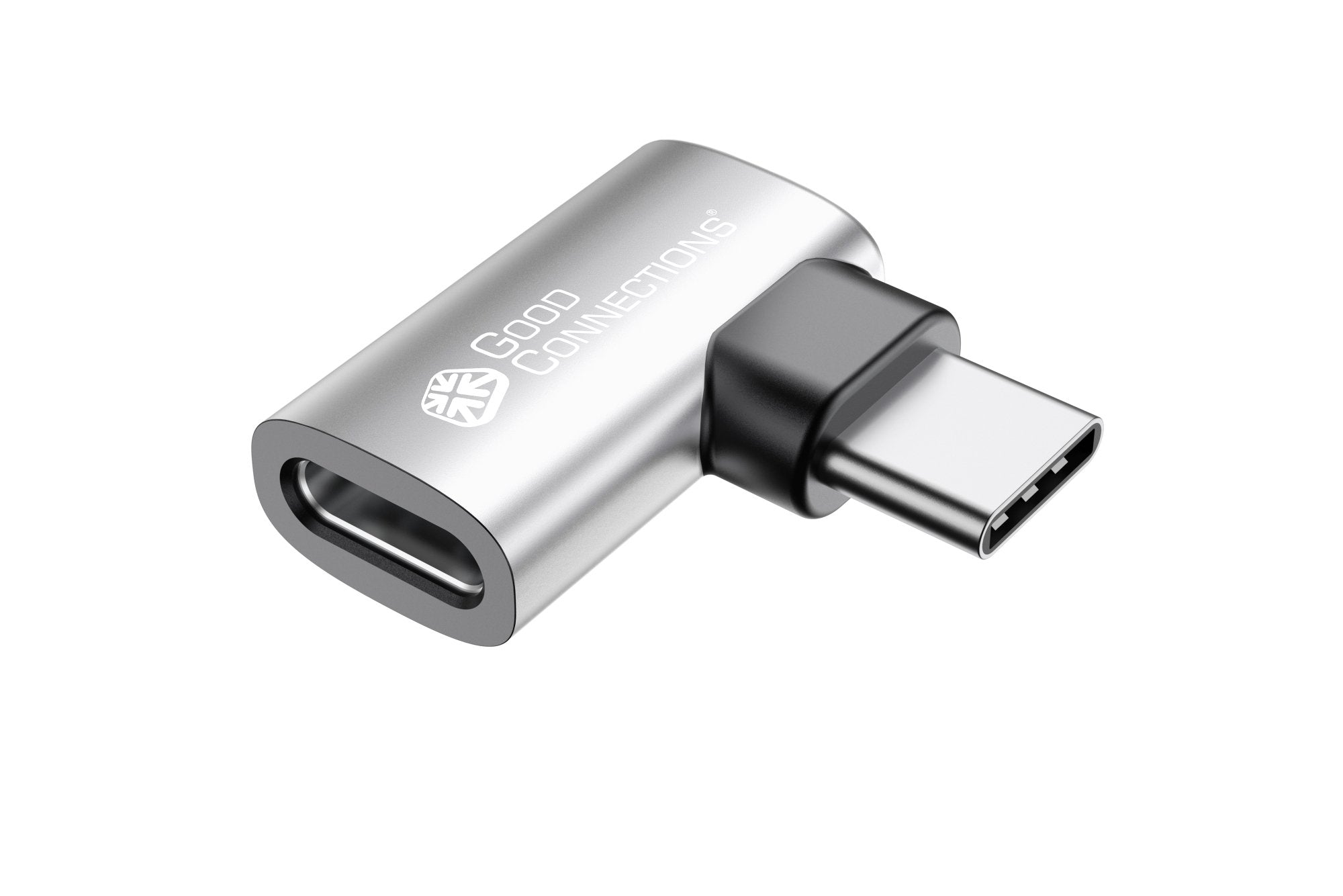 Goodconnections Usb-C 4.0 (St-Bu) Winkeladapter Portschoner 240w 8k 60hz Silber